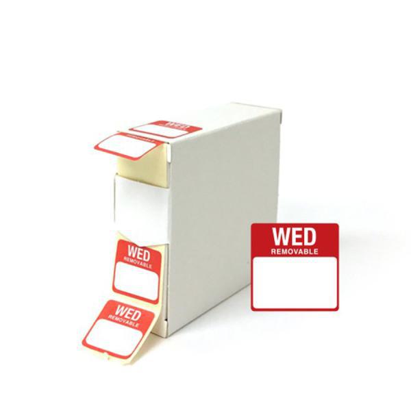 1'' Colour Coded Red Wednesday Food Labels